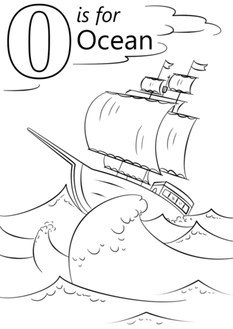 Letter O Is For Ocean Coloring Page